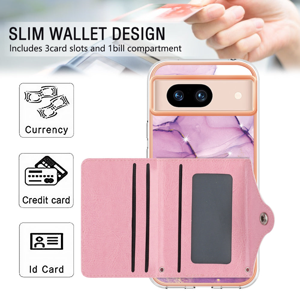 YB Leather Coating Series-9 for Google Pixel 8a Case IMD Pattern Card Holder Kickstand Phone Cover YB Leather Coating Series-9 for Google Pixel 8a Case IMD Pattern Card Holder Kickstand Phone Cover